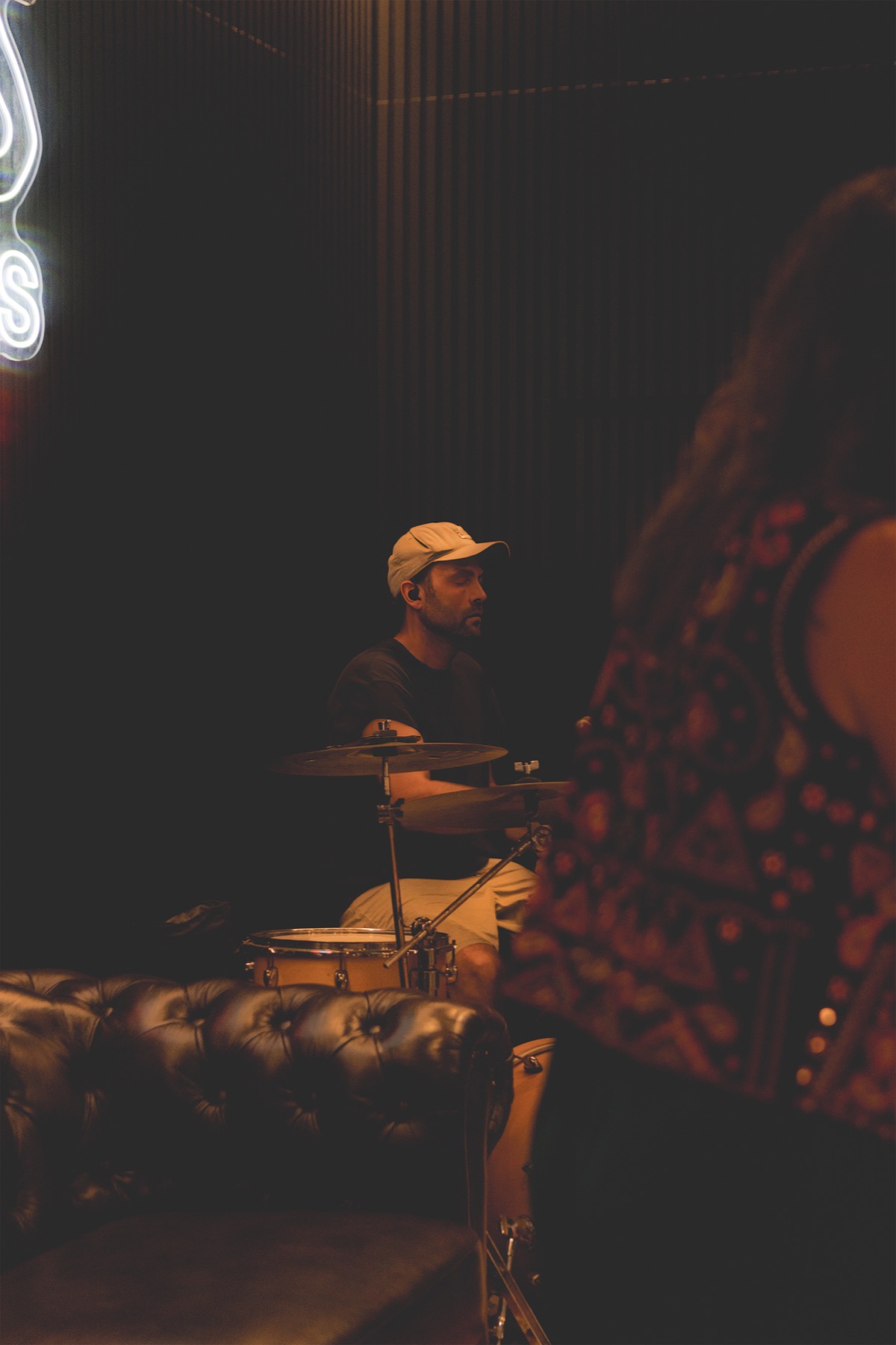 The Backpockets drummer on stage